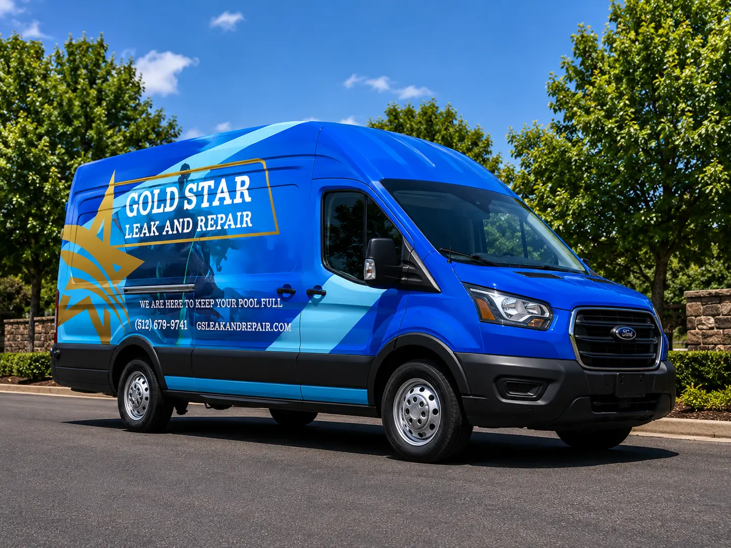 Gold Star Leak & Repair pool leak detection service van